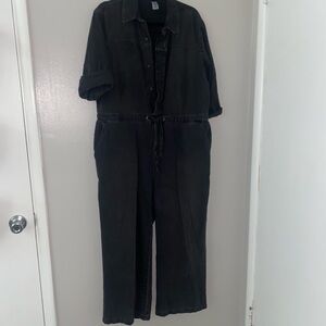 & Denim Black Denim Jumpsuit